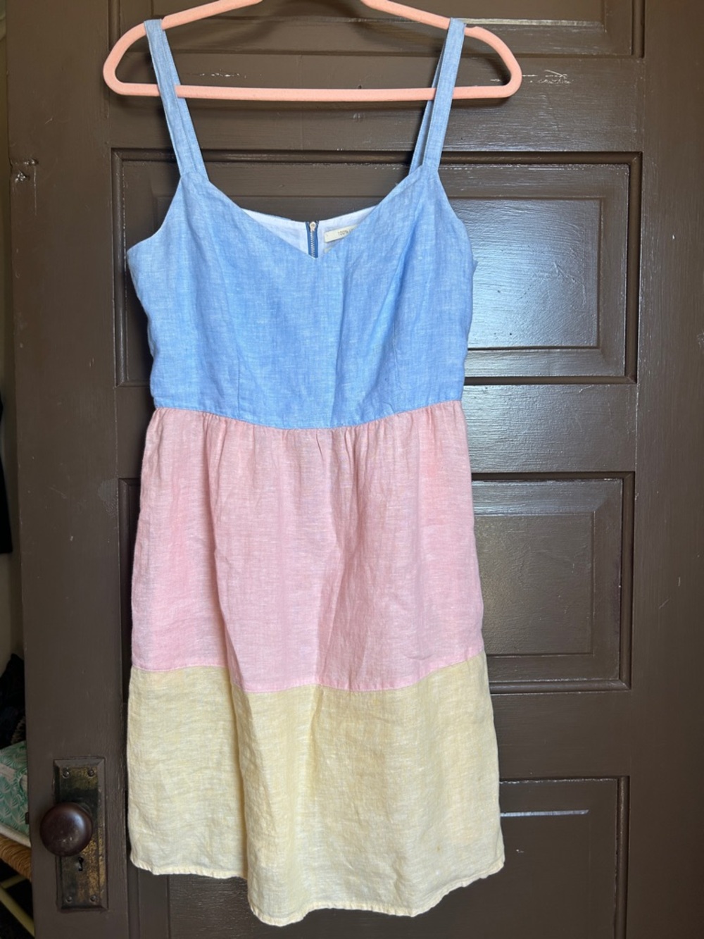 Cynthia Rowley Colorblock 100% Linen Dress; medium